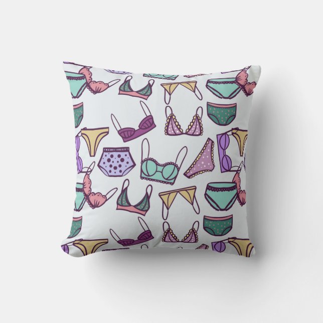 Vintage seamless pattern underwear: bras and panti cushion (Front)