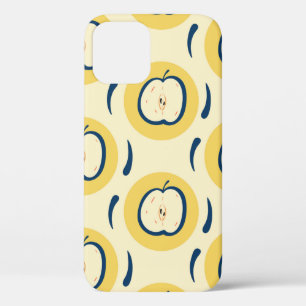 Vintage seamless pattern with apple.  iPhone 12 case