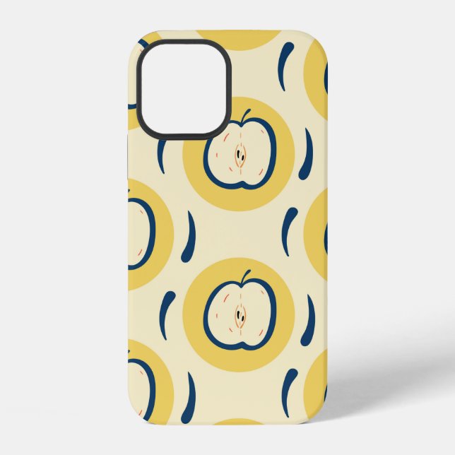 Vintage seamless pattern with apple.  iPhone case (Back)