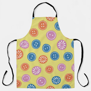 Vintage seamless pattern with buttons on a yellow  apron