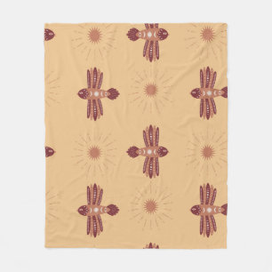 Vintage Seamless pattern with creative birds in Sc Fleece Blanket