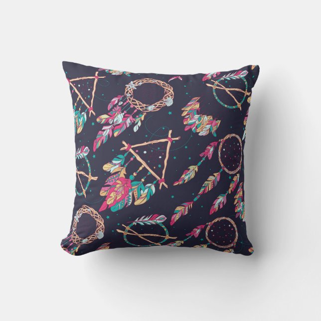 vintage Seamless Pattern with Different Dream Catc Cushion (Front)