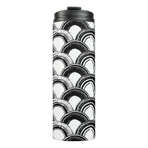Vintage seamless pattern with dry brush arched str thermal tumbler