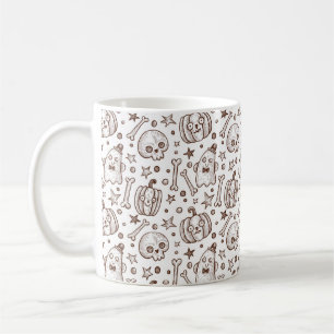 vintage seamless pattern with Halloween elements, Coffee Mug