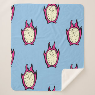 Vintage seamless pattern with hand drawn dragon fr sherpa blanket