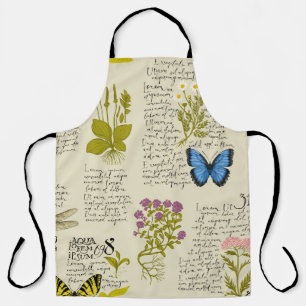 Vintage seamless pattern with handwritten text Lor Apron