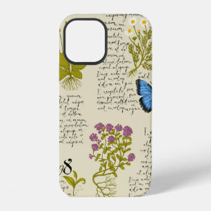 Vintage seamless pattern with handwritten text Lor iPhone 12 Case