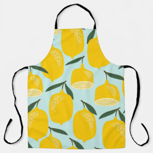 Vintage seamless pattern with lemons. Trendy hand  Apron