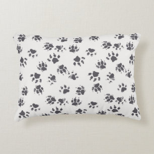 vintage seamless pattern with paw footprints of a  decorative cushion