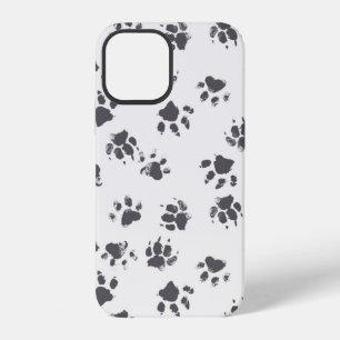 vintage seamless pattern with paw footprints of a iPhone 12 case