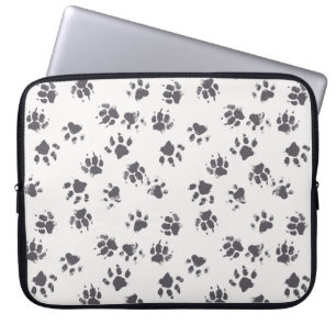 vintage seamless pattern with paw footprints of a  laptop sleeve