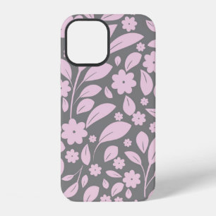Vintage seamless pattern with pink flowers and lea iPhone 12 case