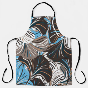 Vintage seamless pattern with striped flowers leav apron