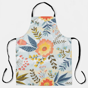Vintage seamless pattern with the abstract flowers apron