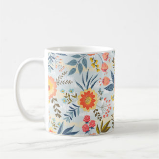 Vintage seamless pattern with the abstract flowers coffee mug