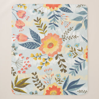 Vintage seamless pattern with the abstract flowers sherpa blanket