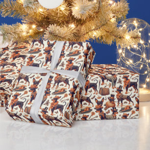 Vintage Seamless Pinscher Wrapping Paper