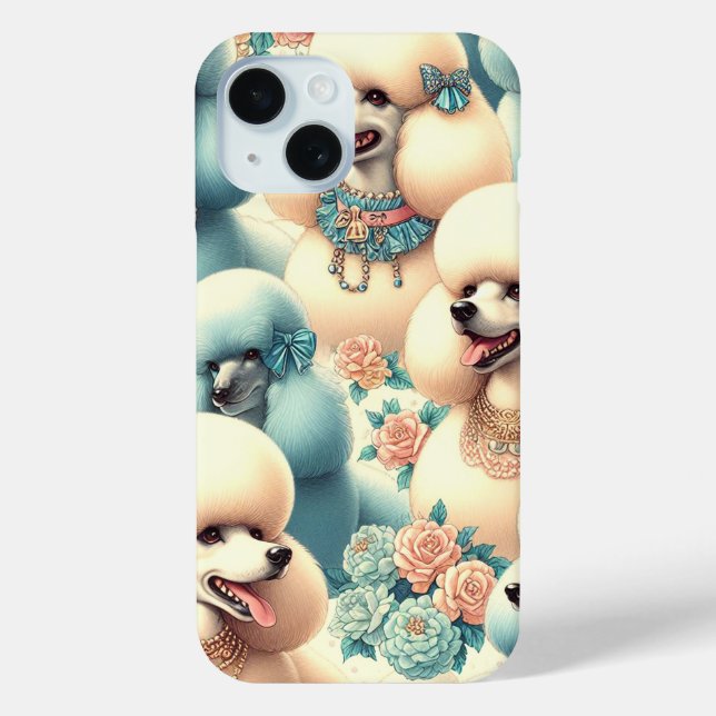 Vintage Seamless Poodle Illustration Case-Mate iPhone Case (Back)