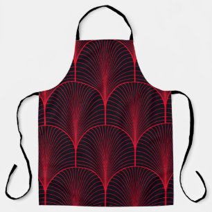 Vintage seamless red and black art deco wallpaper apron