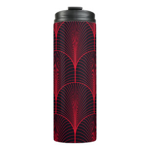 Vintage seamless red and black art deco wallpaper thermal tumbler