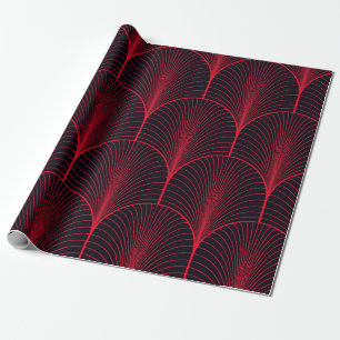 Vintage seamless red and black art deco wallpaper wrapping paper