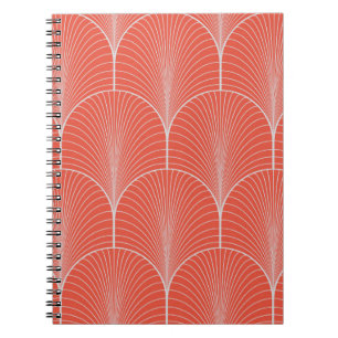 Vintage seamless red and grey art deco wallpaper p notebook