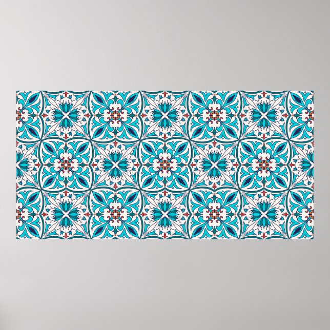 vintage seamless texture. Beautiful coloured patte Poster (Front)