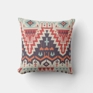 Vintage Seamless Tribal Pattern. Geometrical Ethni Cushion