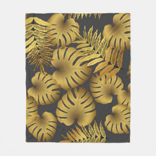Vintage seamless tropical pattern, bright tropical fleece blanket