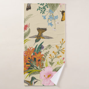 vintage seamless vintage floral pattern. Exotic fl Bath Towel