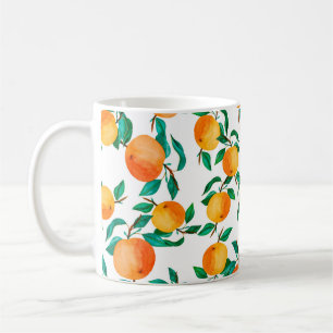 Vintage seamless watercolor illustration backgroun coffee mug