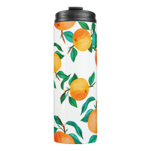 Vintage seamless watercolor illustration backgroun thermal tumbler