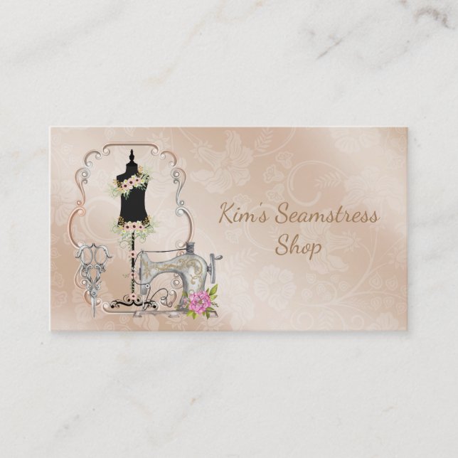 Vintage Seamstress Business Card (Front)