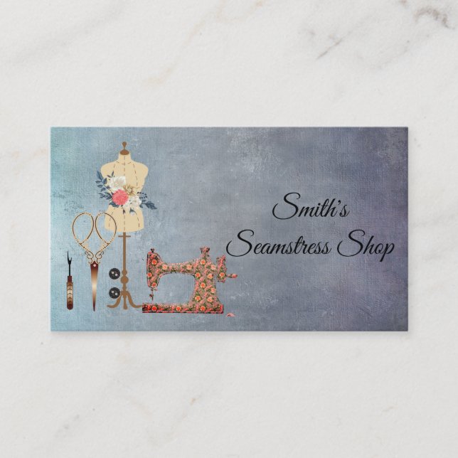 Vintage Seamstress Business Card (Front)