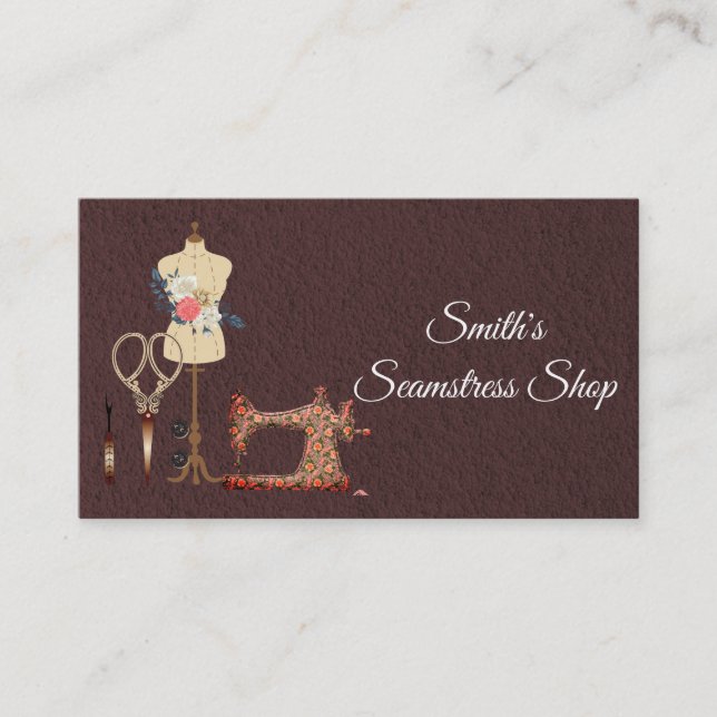 Vintage Seamstress Business Card (Front)