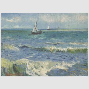 Vintage Seascape near Les Saintes-Maries-de-la-Mer Tissue Paper