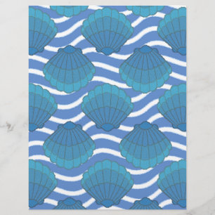 Vintage Seashell And Waves Pattern