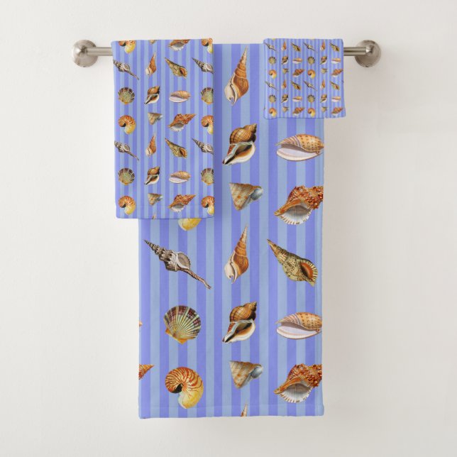 Vintage Seashell Bathroom Towel Set (Insitu)