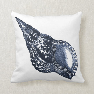 Vintage Seashell Blue Pillow