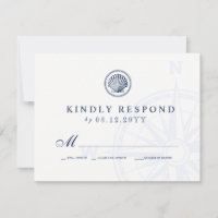 Vintage Seashell | Nautical Themed Wedding RSVP