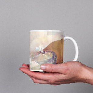 Vintage Seashell Painting, Neutral Pastel Tones Coffee Mug