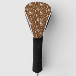 Vintage Seashell Toile Coastal Pattern Golf Head Cover