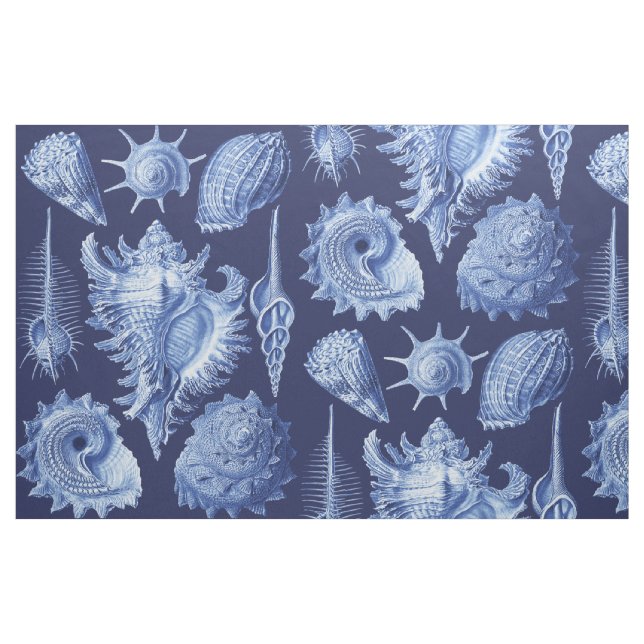 Vintage Seashells Blue Fabric (Fat Quarter)