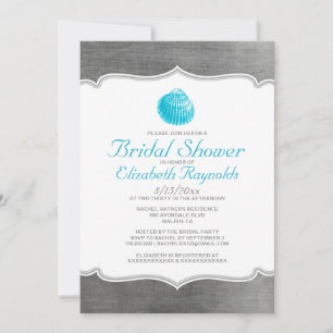 Vintage Seashells Destination Bridal Shower Invite