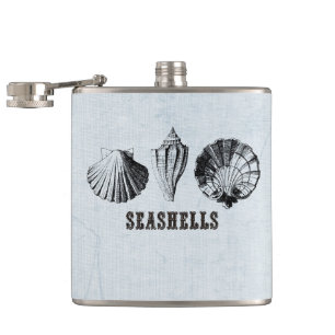 Vintage Seashells Hip Flask
