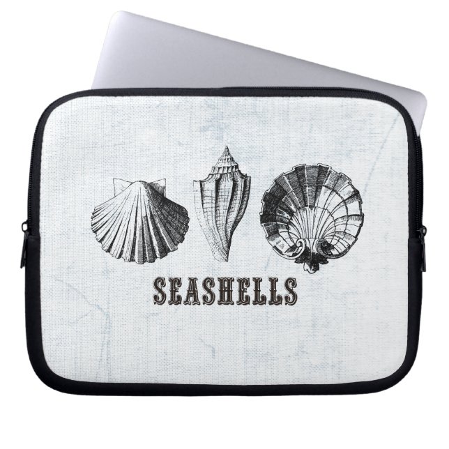Vintage Seashells Laptop Sleeve (Front)