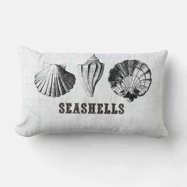 Vintage Seashells Lumbar Cushion (Front)