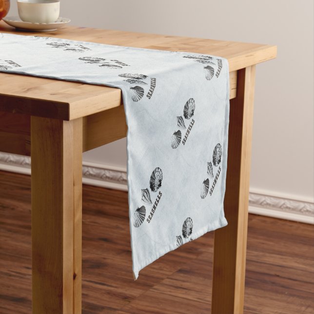 Vintage Seashells Short Table Runner (In Situ)