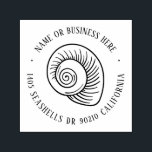 Vintage Seashells Summer Beach Name Return Address Self-inking Stamp<br><div class="desc">Personalised rubber stamp for your holiday mailing return address, small business professional logo and custom info. Vintage and classic design to add some personal touch to your mail and package. Customise the text with your name or business name, address and contact information. Use the Design Tool to further edit the...</div>