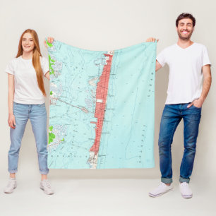 Vintage Seaside Heights NJ Map (1953) Fleece Blanket